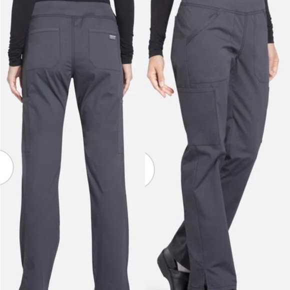 Cherokee Pants - Cherokee Scrub Pewter Pant,Workwear Professionals,
Rib Knit Waist, Cargo